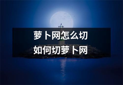 萝卜网怎么切 如何切萝卜网