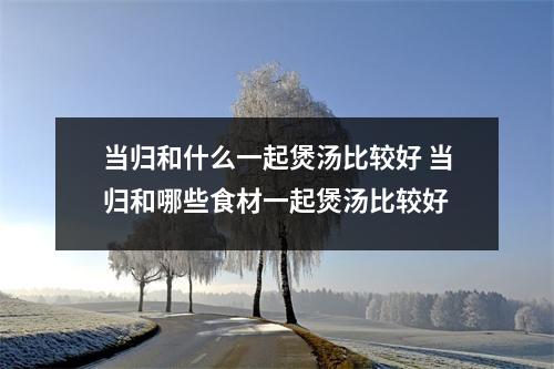 当归和什么一起煲汤比较好 当归和哪些食材一起煲汤比较好