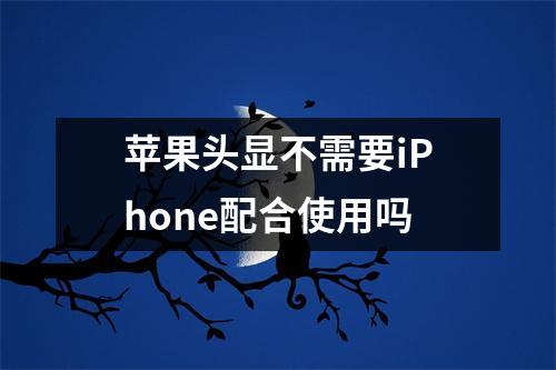 苹果头显不需要iPhone配合使用吗