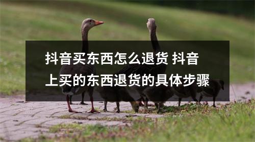 抖音买东西怎么退货 抖音上买的东西退货的具体步骤