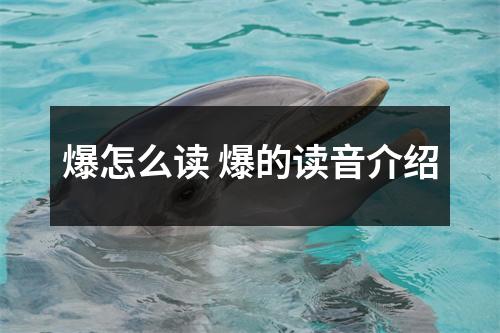 爆怎么读 爆的读音介绍