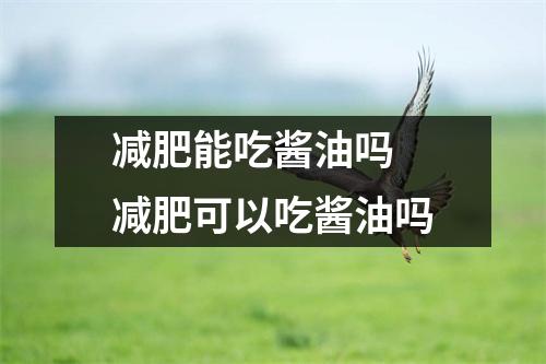 减肥能吃酱油吗 减肥可以吃酱油吗