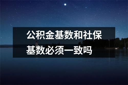 公积金基数和社保基数必须一致吗 公积金基数和社保基数必须一致吗