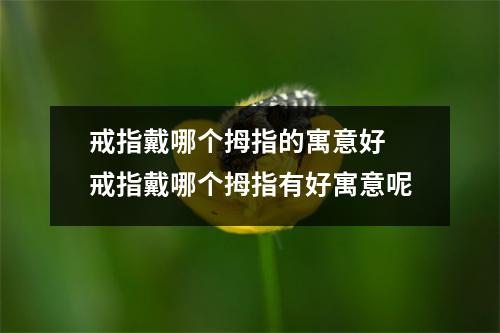 戒指戴哪个拇指的寓意好 戒指戴哪个拇指有好寓意呢