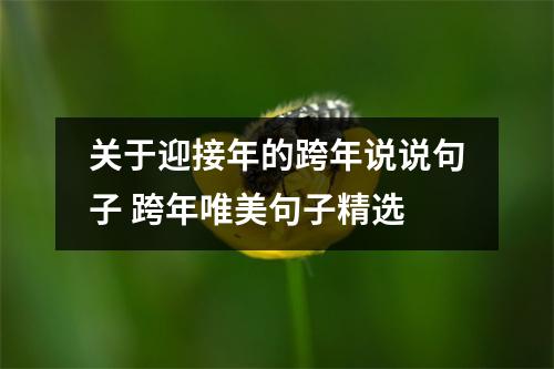 关于迎接年的跨年说说句子 跨年唯美句子精选