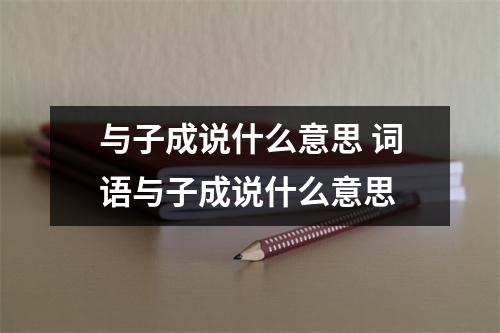 与子成说什么意思 词语与子成说什么意思