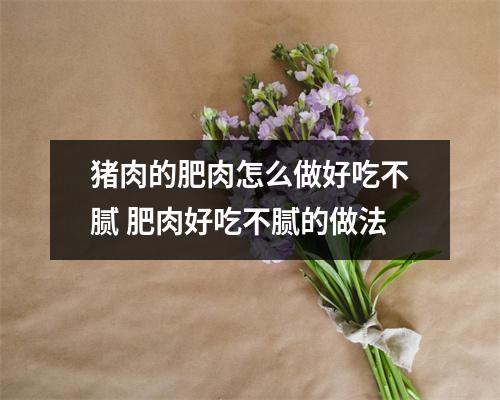 猪肉的肥肉怎么做好吃不腻 肥肉好吃不腻的做法