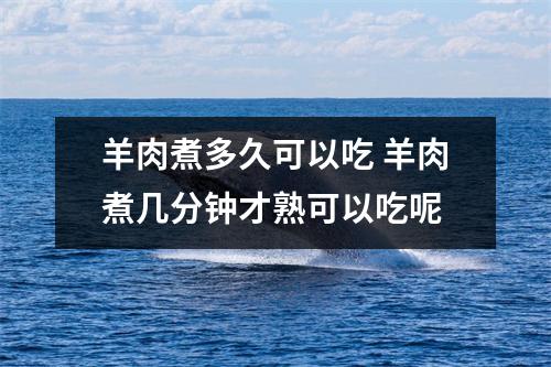 羊肉煮多久可以吃 羊肉煮几分钟才熟可以吃呢