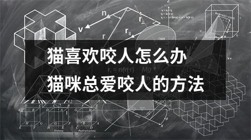 猫喜欢咬人怎么办 猫咪总爱咬人的方法 猫喜欢咬人怎么办 猫咪总爱咬人的方法
