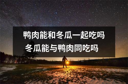 鸭肉能和冬瓜一起吃吗 冬瓜能与鸭肉同吃吗