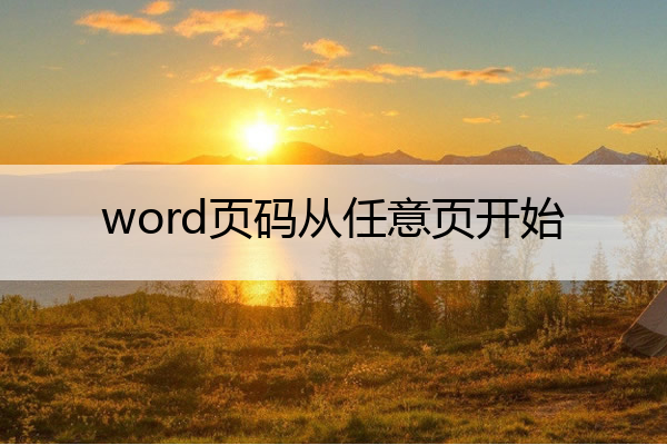 word页码从任意页开始 word页码从任意页开始连续