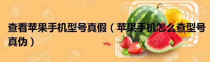 查看苹果手机型号真假 苹果手机怎么查型号真伪