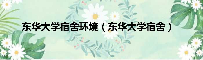 东华大学宿舍环境 东华大学宿舍