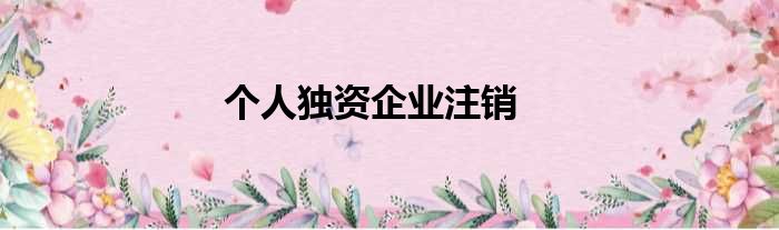 个人独资企业注销