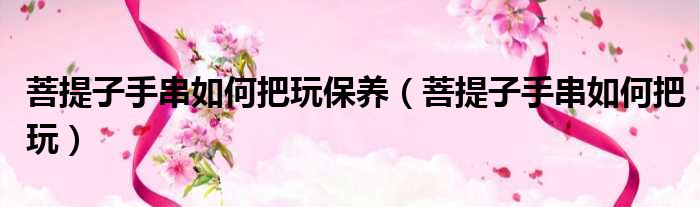 菩提子手串如何把玩保养 菩提子手串如何把玩