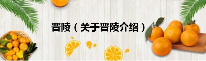 晋陵 关于晋陵介绍