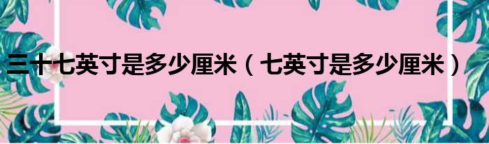 三十七英寸是多少厘米 七英寸是多少厘米