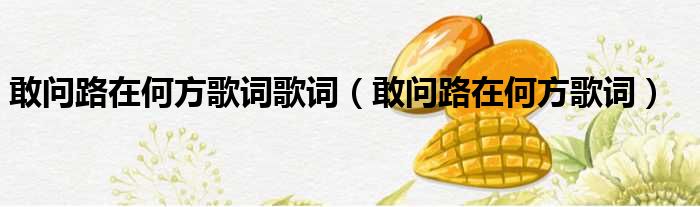 敢问路在何方歌词歌词 敢问路在何方歌词