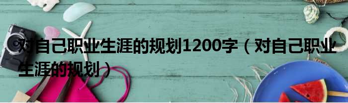 对自己职业生涯的规划1200字 对自己职业生涯的规划