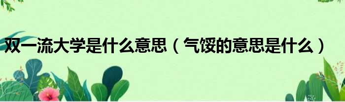 双一流大学是什么意思 气馁的意思是什么