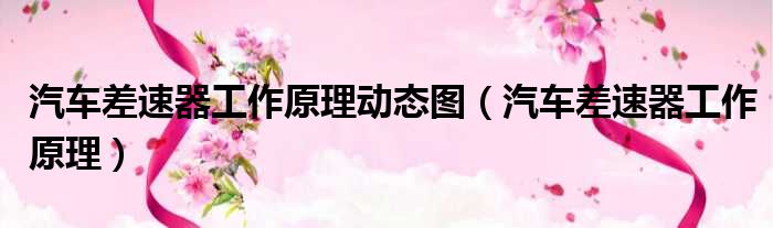 汽车差速器工作原理动态图 汽车差速器工作原理