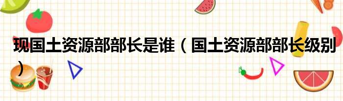 现国土资源部部长是谁 国土资源部部长级别