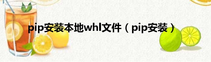 pip安装本地whl文件 pip安装