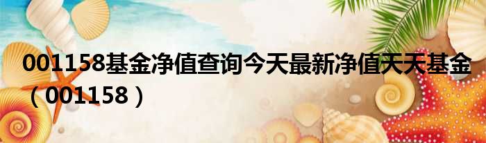 001158基金净值查询今天最新净值天天基金 001158