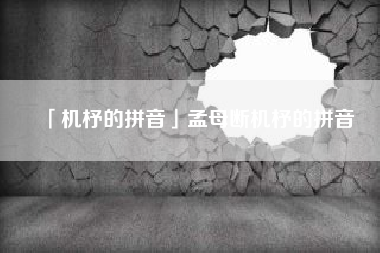  机杼的拼音孟母断机杼的拼音