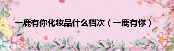 一鹿有你化妆品什么档次 一鹿有你