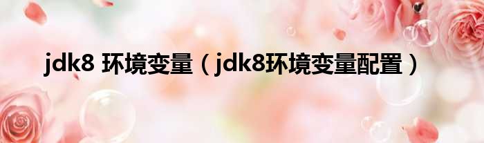 jdk8 环境变量 jdk8环境变量配置