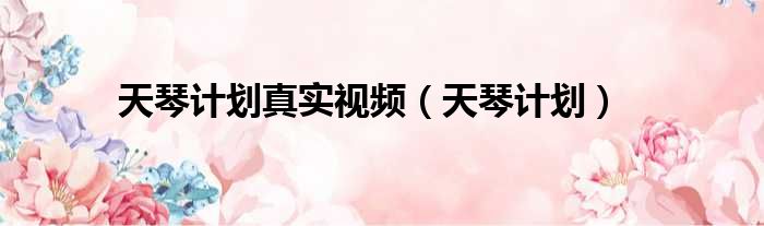 天琴计划真实视频 天琴计划