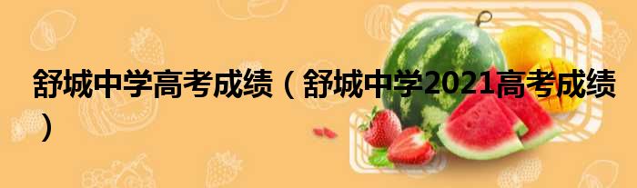 舒城中学高考成绩 舒城中学2021高考成绩