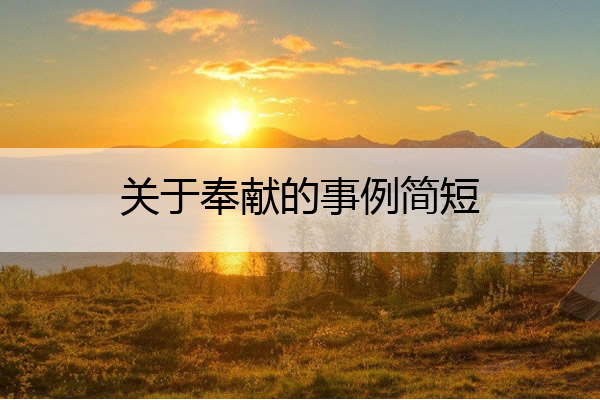 关于奉献的事例简短 关于奉献的典型事例