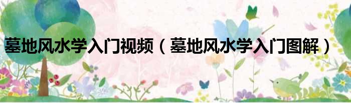 墓地风水学入门视频 墓地风水学入门图解