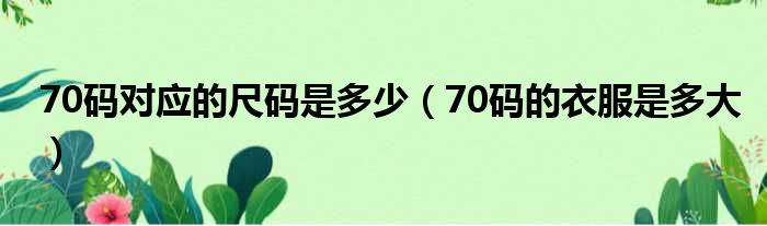 70码对应的尺码是多少 70码的衣服是多大