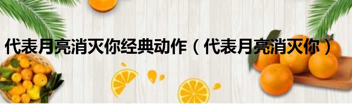 代表月亮消灭你经典动作 代表月亮消灭你