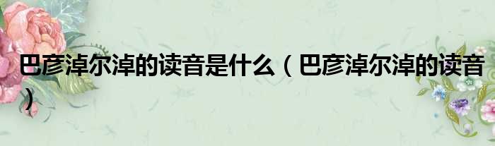 巴彦淖尔淖的读音是什么 巴彦淖尔淖的读音
