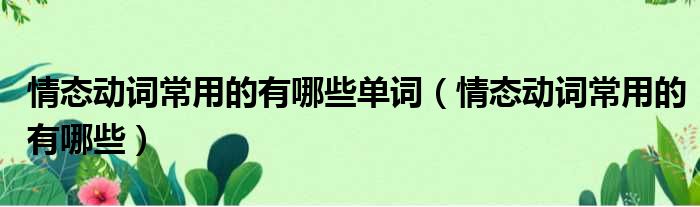 情态动词常用的有哪些单词 情态动词常用的有哪些