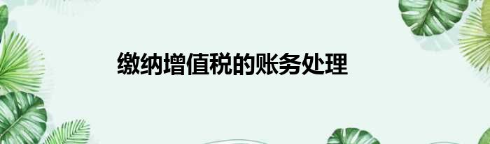 缴纳增值税的账务处理