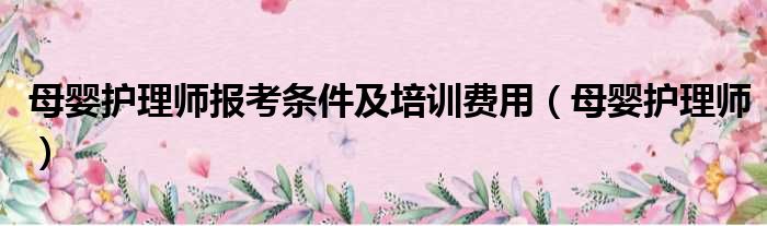 母婴护理师报考条件及培训费用 母婴护理师