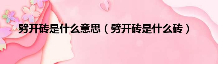 劈开砖是什么意思 劈开砖是什么砖
