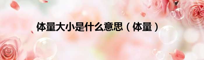 体量大小是什么意思 体量