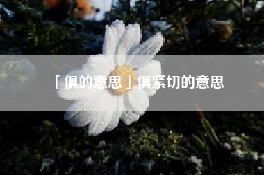  俱的意思俱紧切的意思