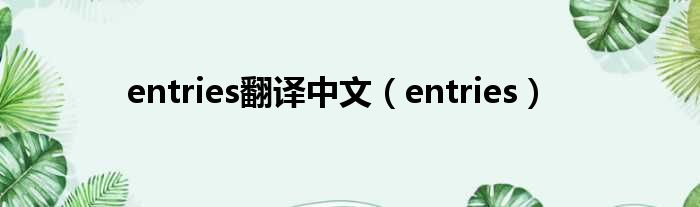 entries翻译中文 entries