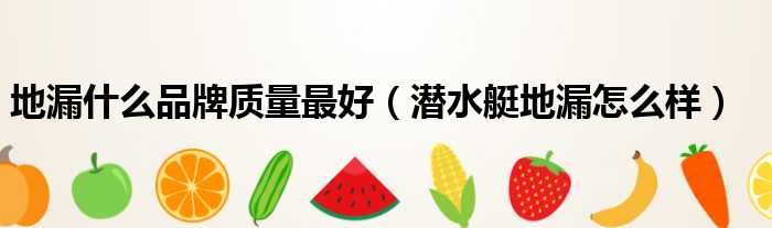 地漏什么品牌质量最好 潜水艇地漏怎么样