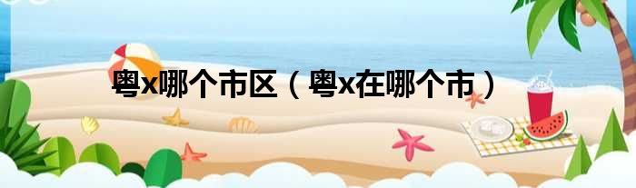 粤x哪个市区 粤x在哪个市