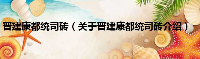 晋建康都统司砖 关于晋建康都统司砖介绍