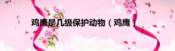 鸡鹰是几级保护动物 鸡鹰