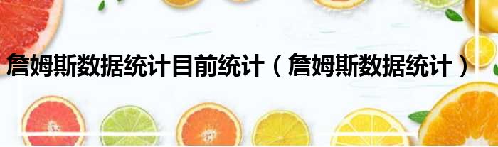 詹姆斯数据统计目前统计 詹姆斯数据统计